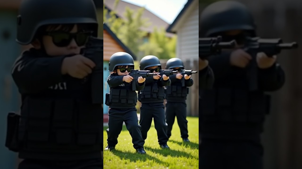Kid SWAT Team in Action! 🕶️🚨