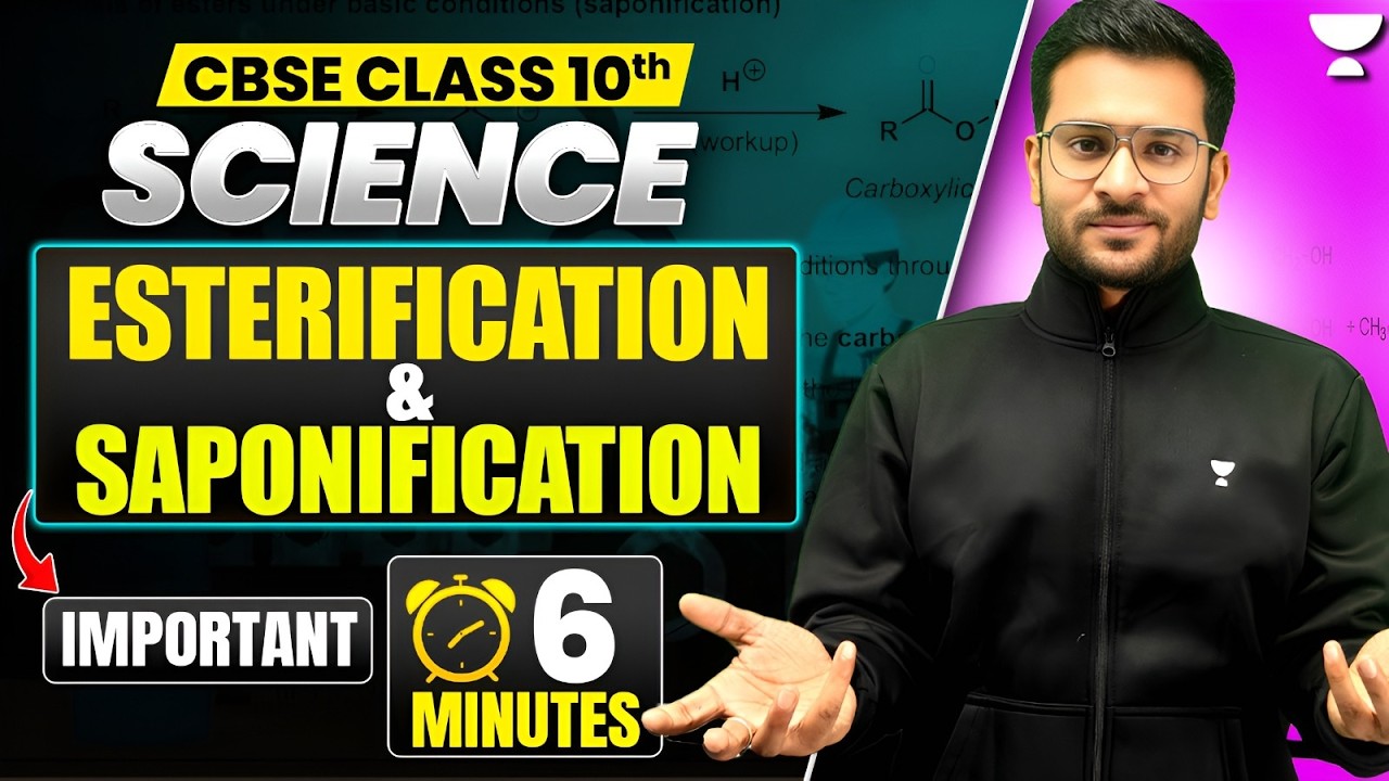 Esterification & Saponification in 6 Minutes | Carbon & its Compounds Most Important Reaction