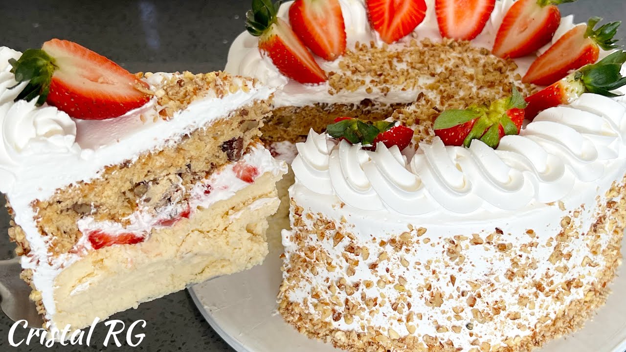 Receta Pastel Mostachón cheesecake fresas con crema 