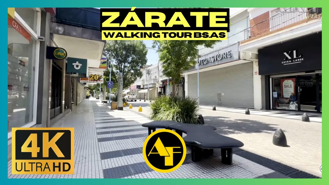 (4K) Walking Tour Bs.As. - Tranquila tarde por el centro de ZÁRATE