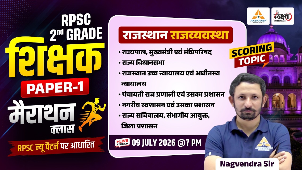 2nd Grade Rajasthan Polity Marathon Class | 2nd Grade Polity Marathon Class | Rajasthan Polity MCQ