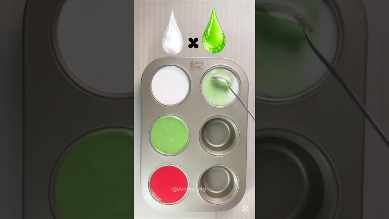 3 Beautiful Color Combinations 🎨 | Titanium White, Lime Green & Cherry Red #colormixing #shorts