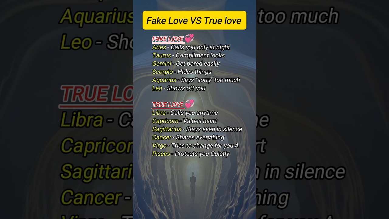 FAKE LOVE vs TRUE LOVE #zodiac #zodiacsigns #astrology #astrologysigns #horoscope #tarot