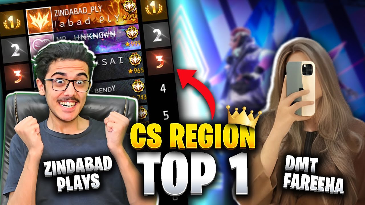 DMT FAREEHA HELPED ME REACH CS REGION TOP 1 😱 | FREE FIRE CS REGION TOP 1 WITH DMT FAREEHA 😱