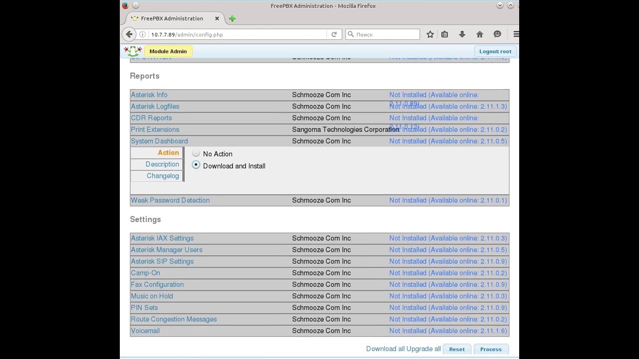 Asterisk 11 + FreePBX на Ubuntu 14.04.3 Server