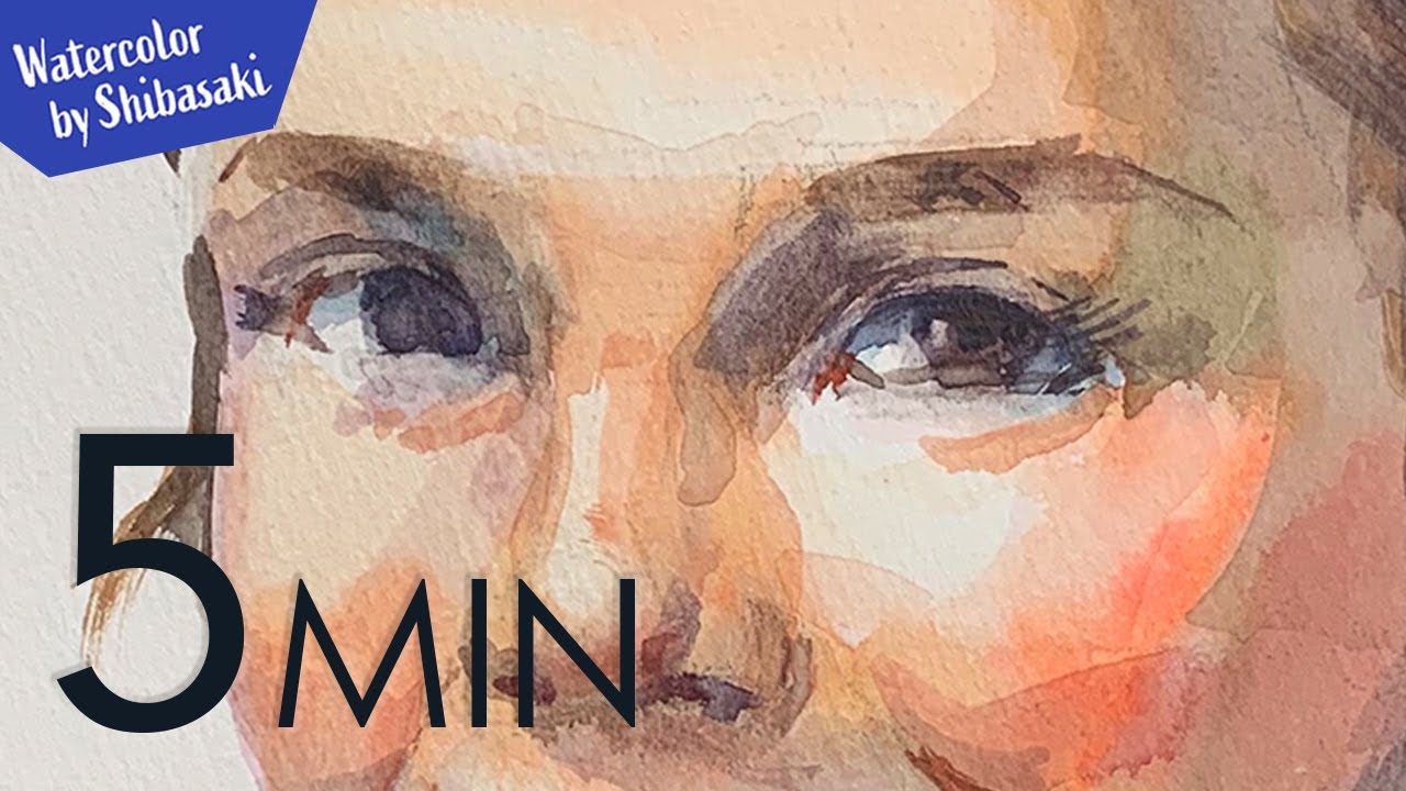 [Eng sub] 5min Easy Watercolor |  Girl's face