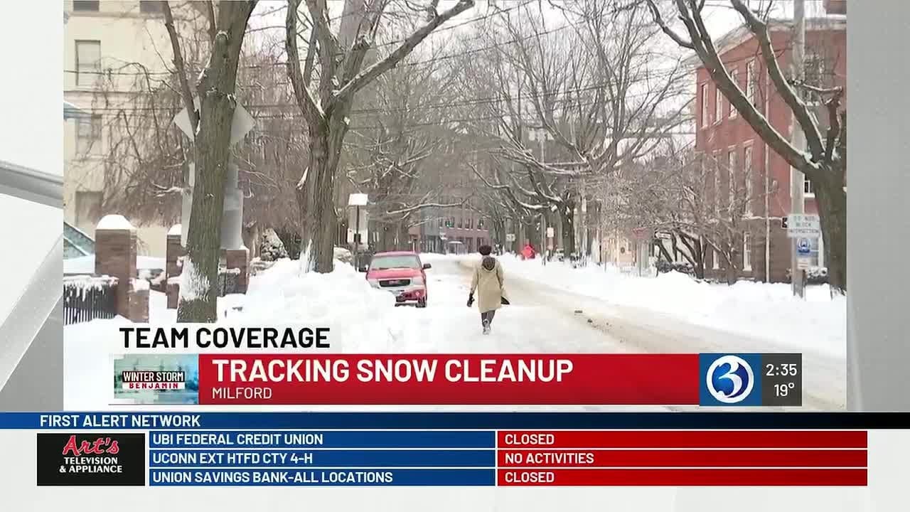 Cleanup in New Haven after Winter Storm Benjamin