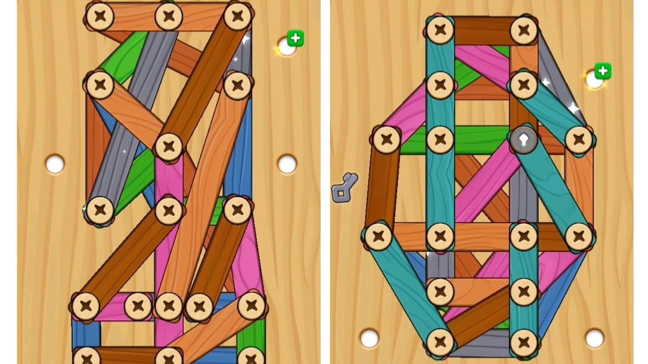 Wood Screw Puzzle level 52 and 53