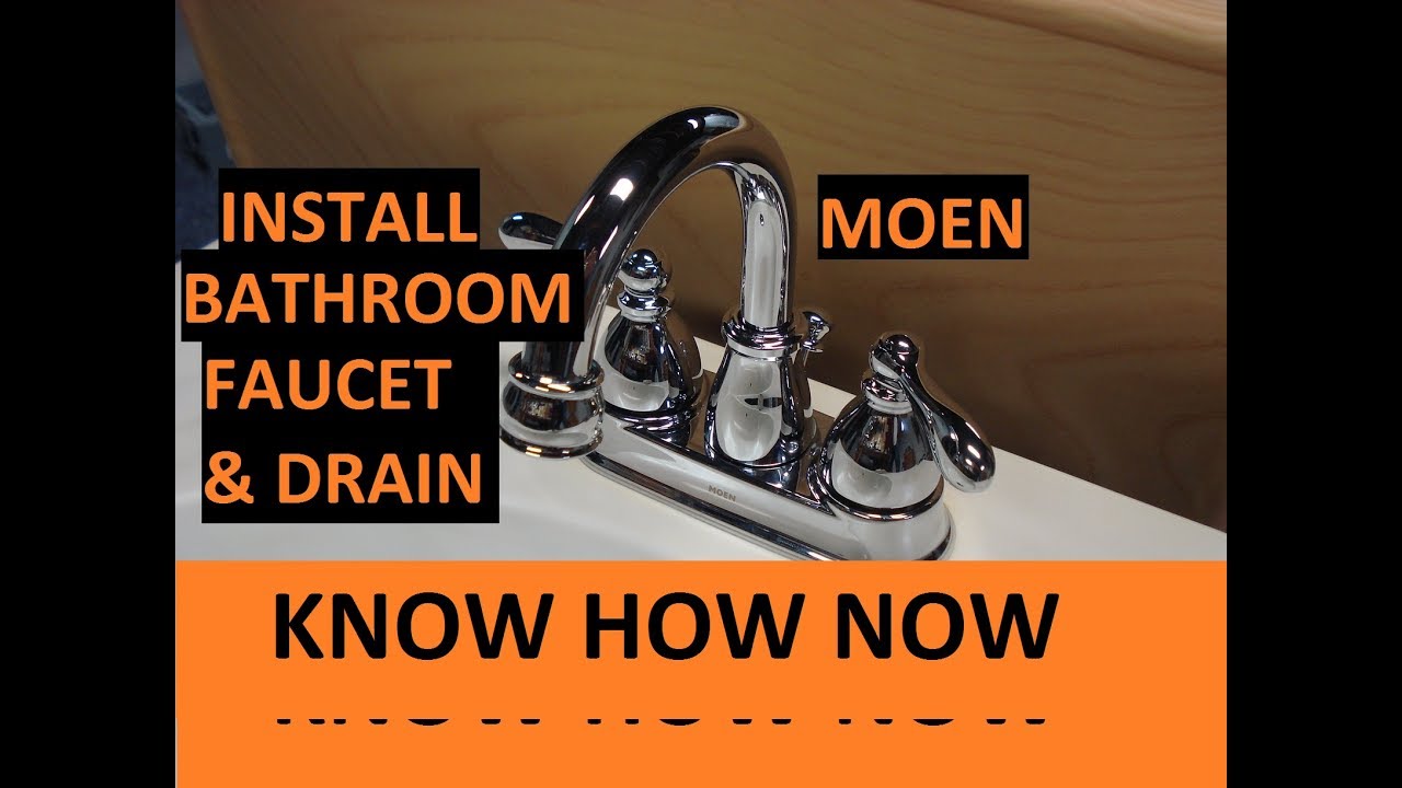 Установка крана и слива для раковины в ванной Moen