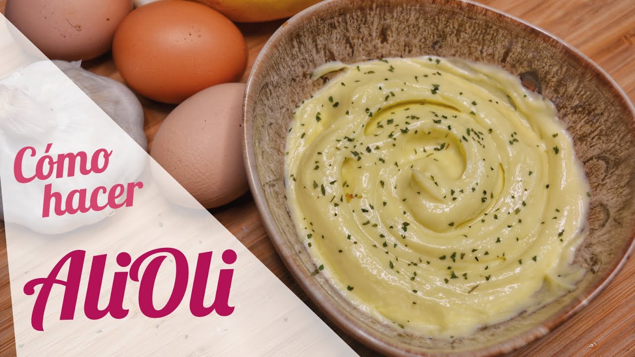 Como hacer ALIOLI CASERO con BATIDORA FACIL y RAPIDO | Receta salsa