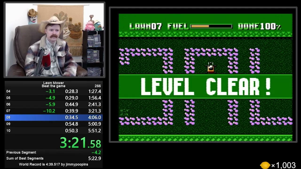 Lawn Mower NES (Homebrew) speedrun in 5:41 by Arcus