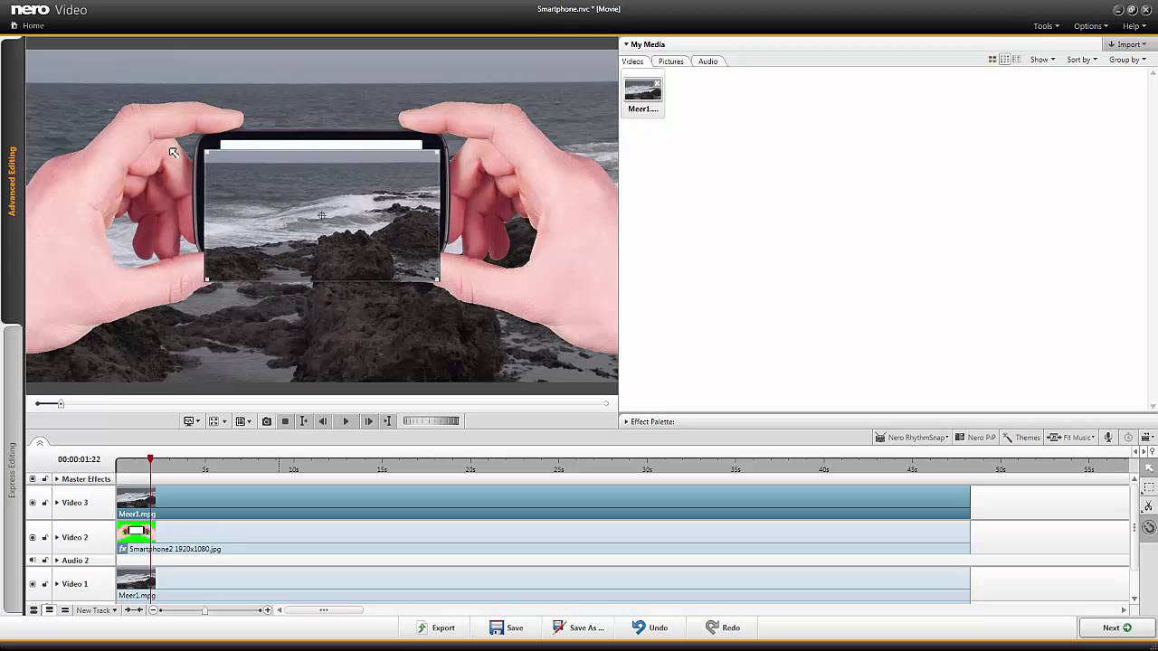 Nero Video 2016: Chroma keying & picture-in-picture effect