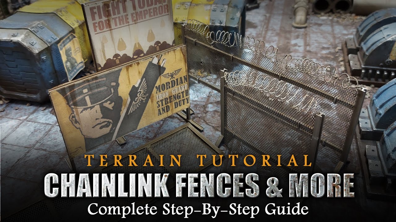 Warhammer Worlds Terrain Tutorial CHAIN LINK FENCE, POSTERS AND WALKWAYS