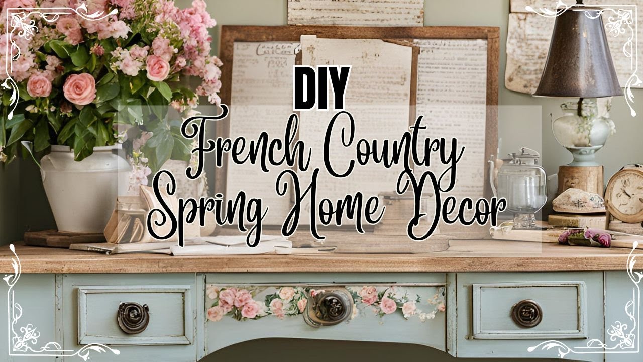 DIY French Country Spring Home Decor using IOD & Redesign | Pentart Fine Line Crackle | Paint Inlays