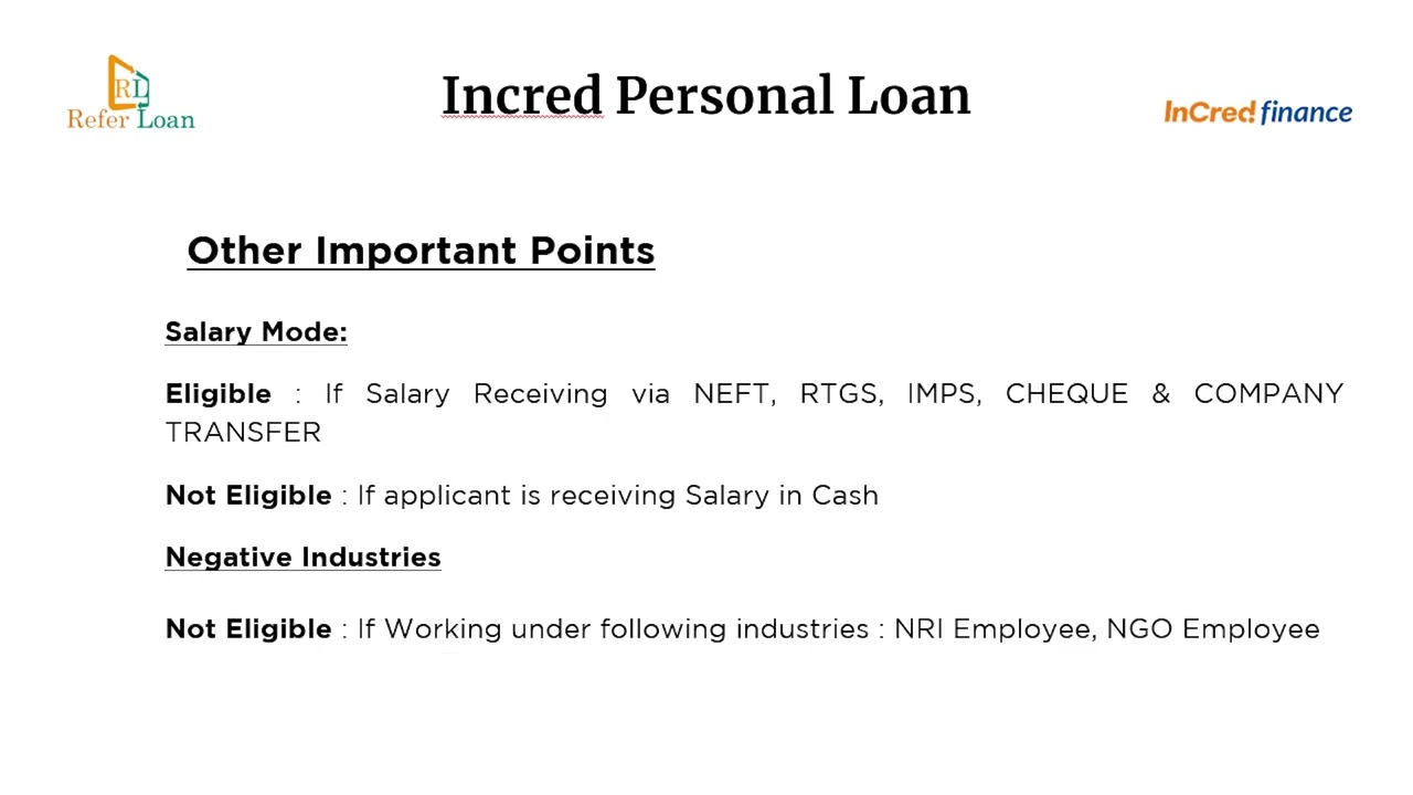 Incred Personal Loan Policy Video in English Updated