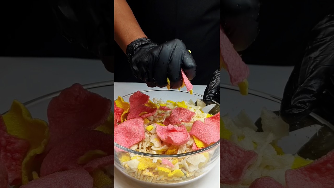 Crispy Papad chaat ASMR 🔪 #short #asmr #chaat #chaatrecipe #papdichaatrecipe