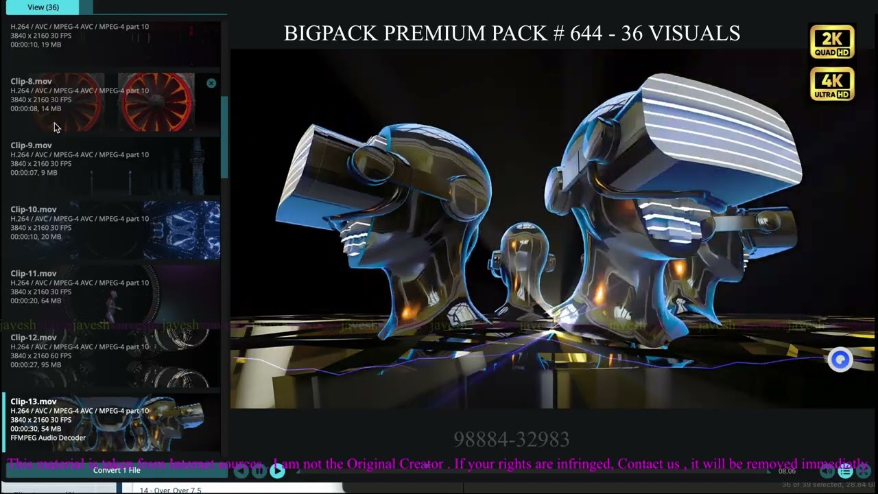 BigPack Premium Pack # 644  - 36 Visuals