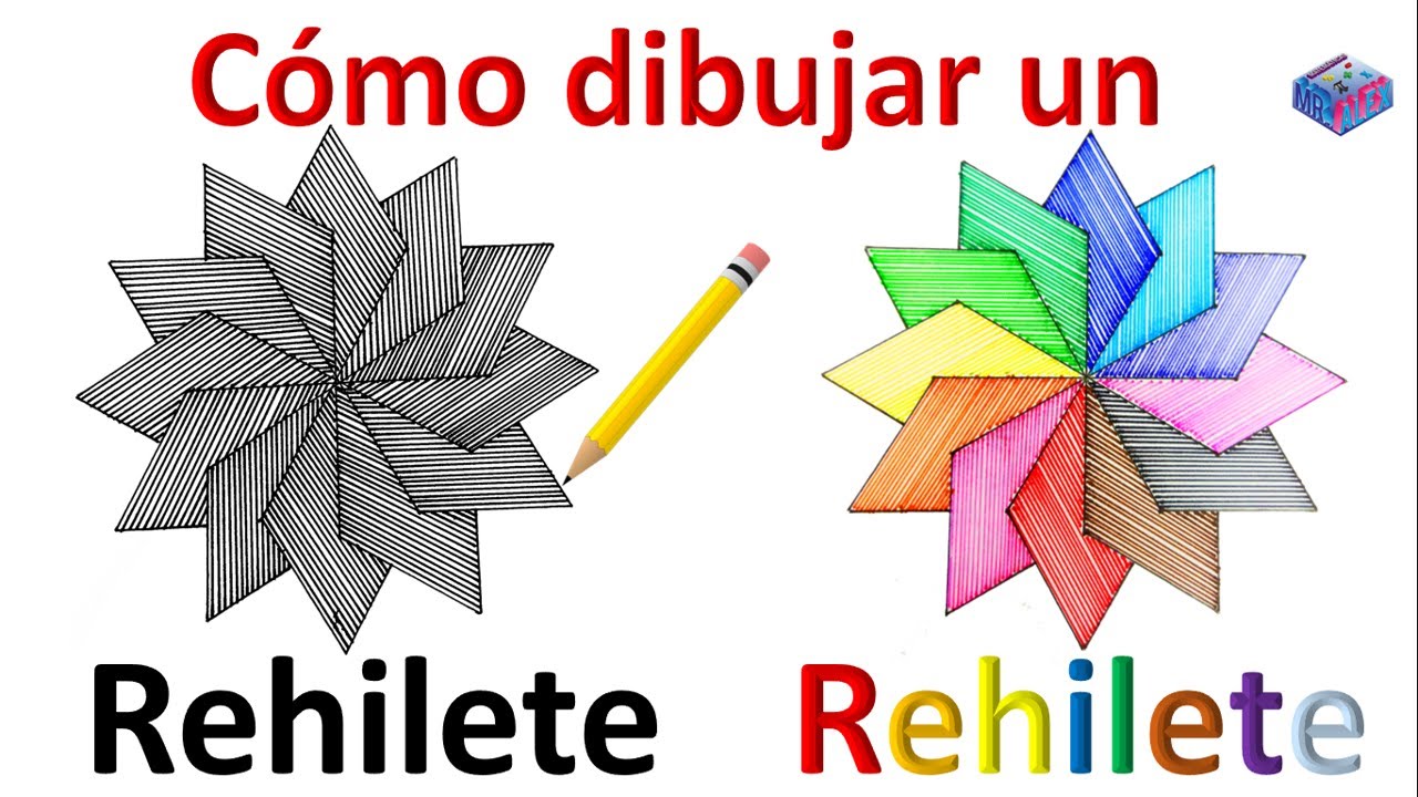 Como dibujar un rehilete paso a paso