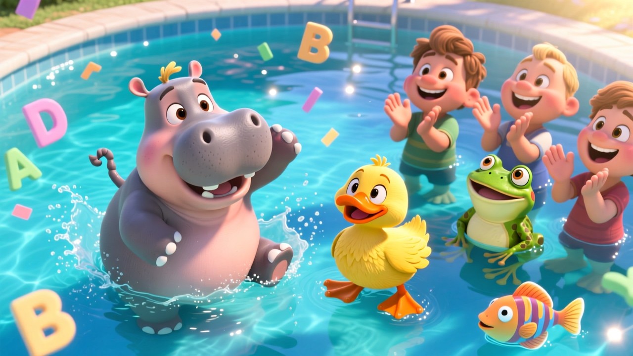 Азбука на вечеринке у бассейна от Бегемота 🦛🏊‍♂️ | Изучаем алфавит для детей | Алфавит и водные р...