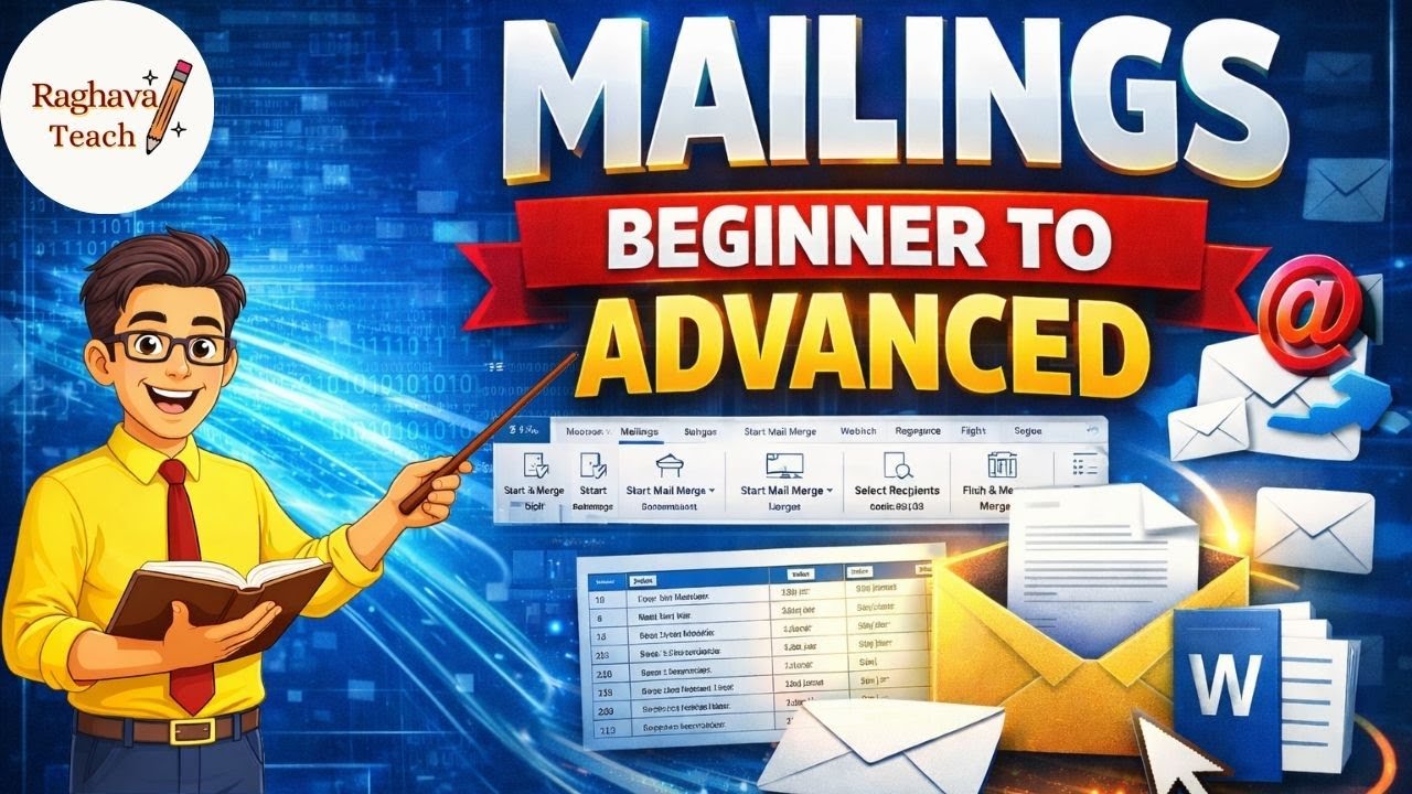 MS Word Mailings Tab Full Tutorial | Complete Beginner to Advanced | MS Word Part 6 | Raghava Teach