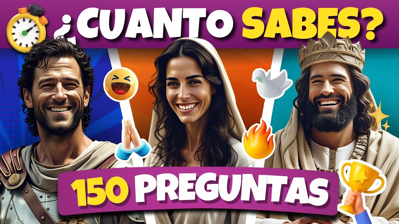 🔥 150 Preguntas Biblicas 😱📖 Solo el 5% responde Todo🤯🔥 #quiz   #quiztime  #quizbíblico