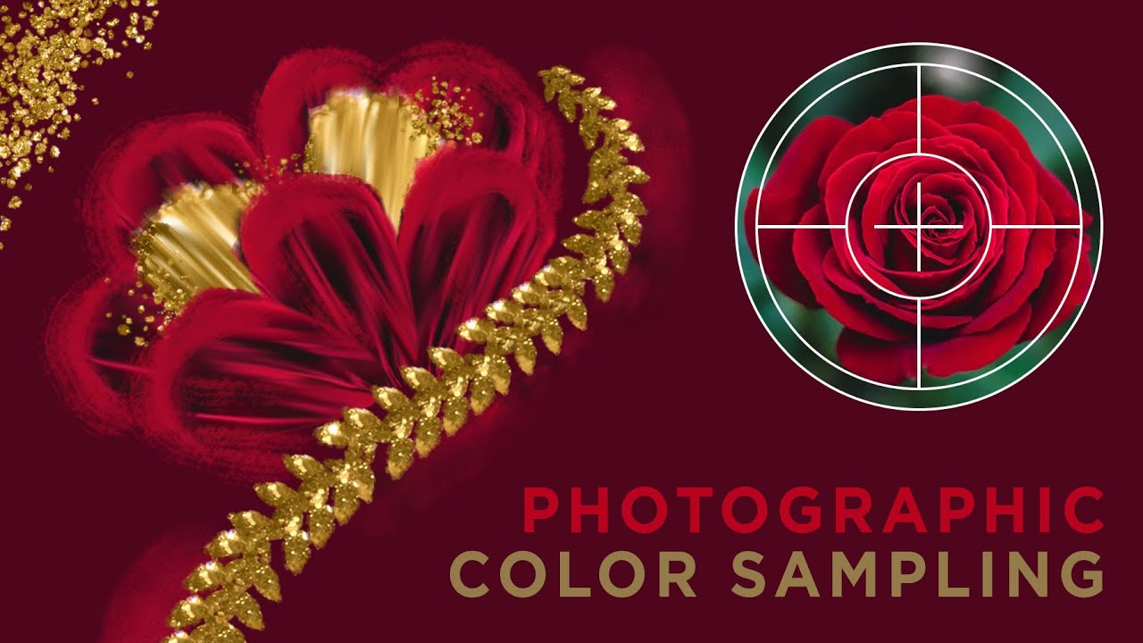 Illustrate a bold, stylized rose using customized Photoshop brushes and photographic image sampling