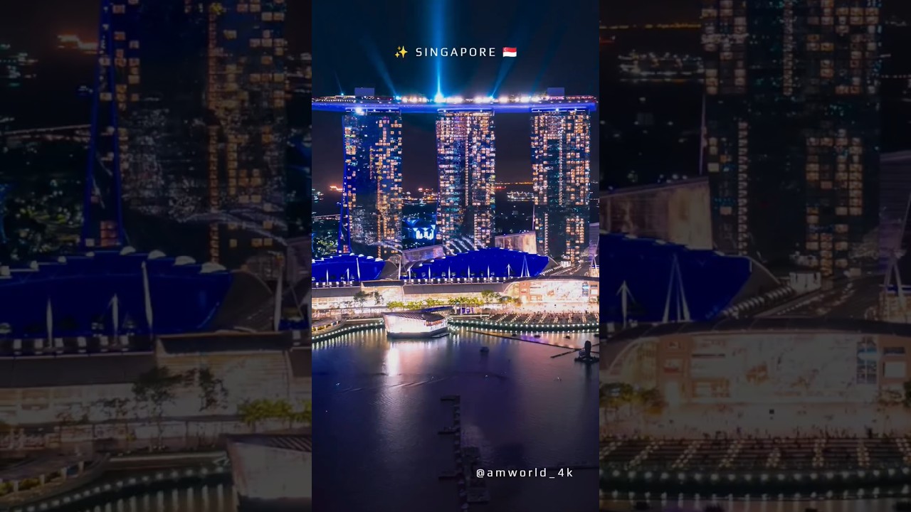 Night Lights of Singapore 🇸🇬 | Insane City Views! 🌆 #amazing #places #views #shorts