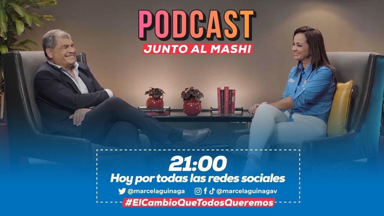Marcela Aguiñaga en Podcast junto al Mashi Rafael Correa