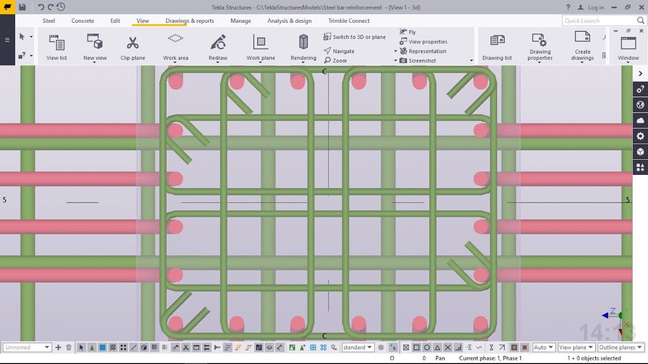How to Arrange Five pieces of Ties in a Concrete Column | Tekla Structures
