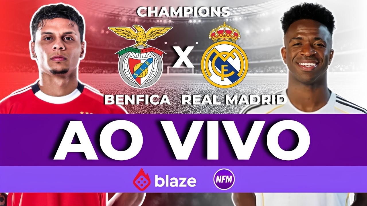 REAL MADRID X BENFICA AO VIVO COM IMAGENS DO ESTÚDIO | PLAYOFFS DA CHAMPIONS | REAL MADRID AO VIVO