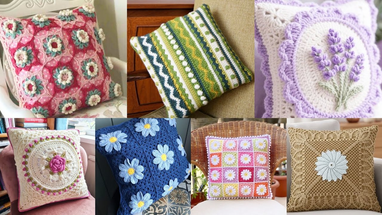 Beautiful Crochet Floral Pattern Cushion Covers Ideas | Easy & Stylish Home Decor Designs