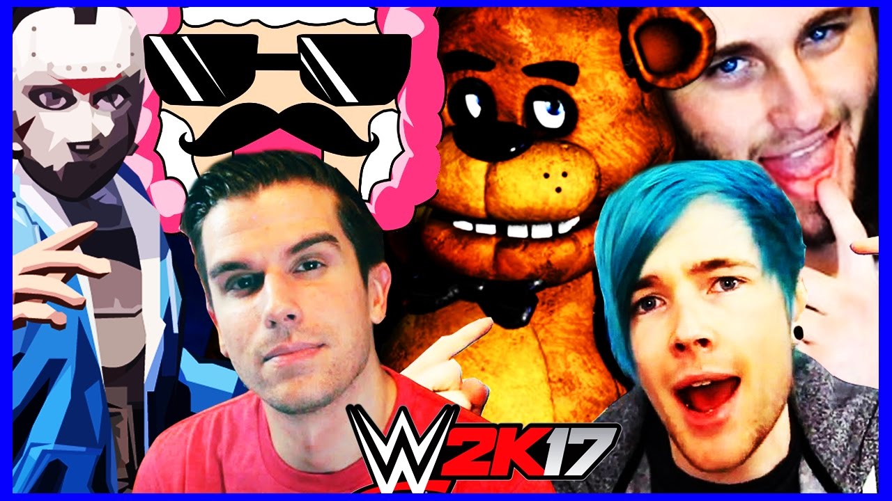 DanTDM, H2O Delirious, Ssundee, Pink Sheep, FNAF, Chris Danger - Mini Rumble | WWE 2K17 [s4e2]