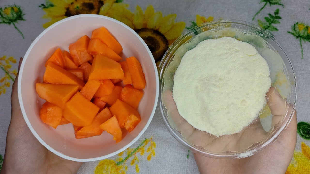 SOBREMESA RÁPIDA DE MAMÃO FEITA COM APENAS 2 INGREDIENTES DELICIOSA E FÁCIL 