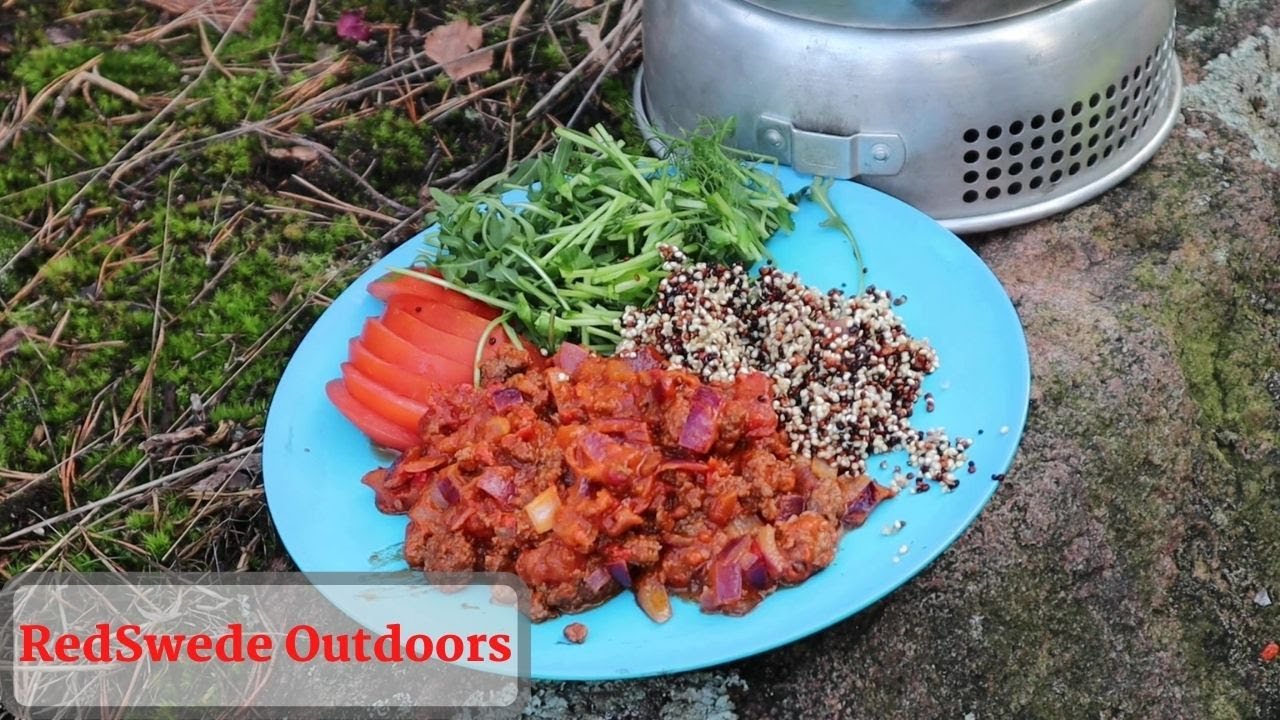 Bad weather cooking on the Trangia kitchen
