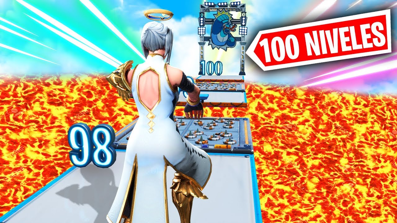 *SE DESCONTROLA EN EL PARKOUR DE 100 NIVELES* FORTNITE PARKOUR