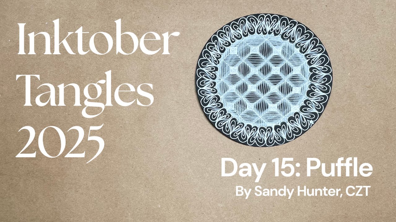 Inktober Tangles - Day 15 - Puffle