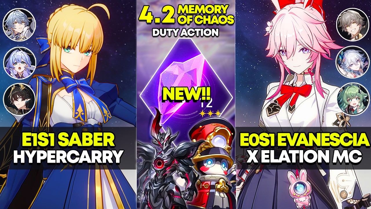 E1S1 Saber Hypercarry & E0S1 Evanescia x Elation MC | Memory of Chaos 12 | Honkai Star Rail 4.2
