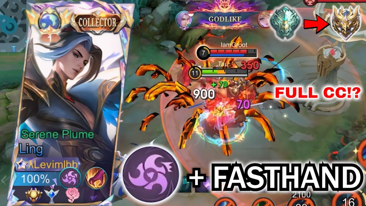 LING FASTHAND PERFECT GAMEPLAY & ROTATION VS FULL CC ENEMY!! | LING BEST BUILD & EMBLEM 2025