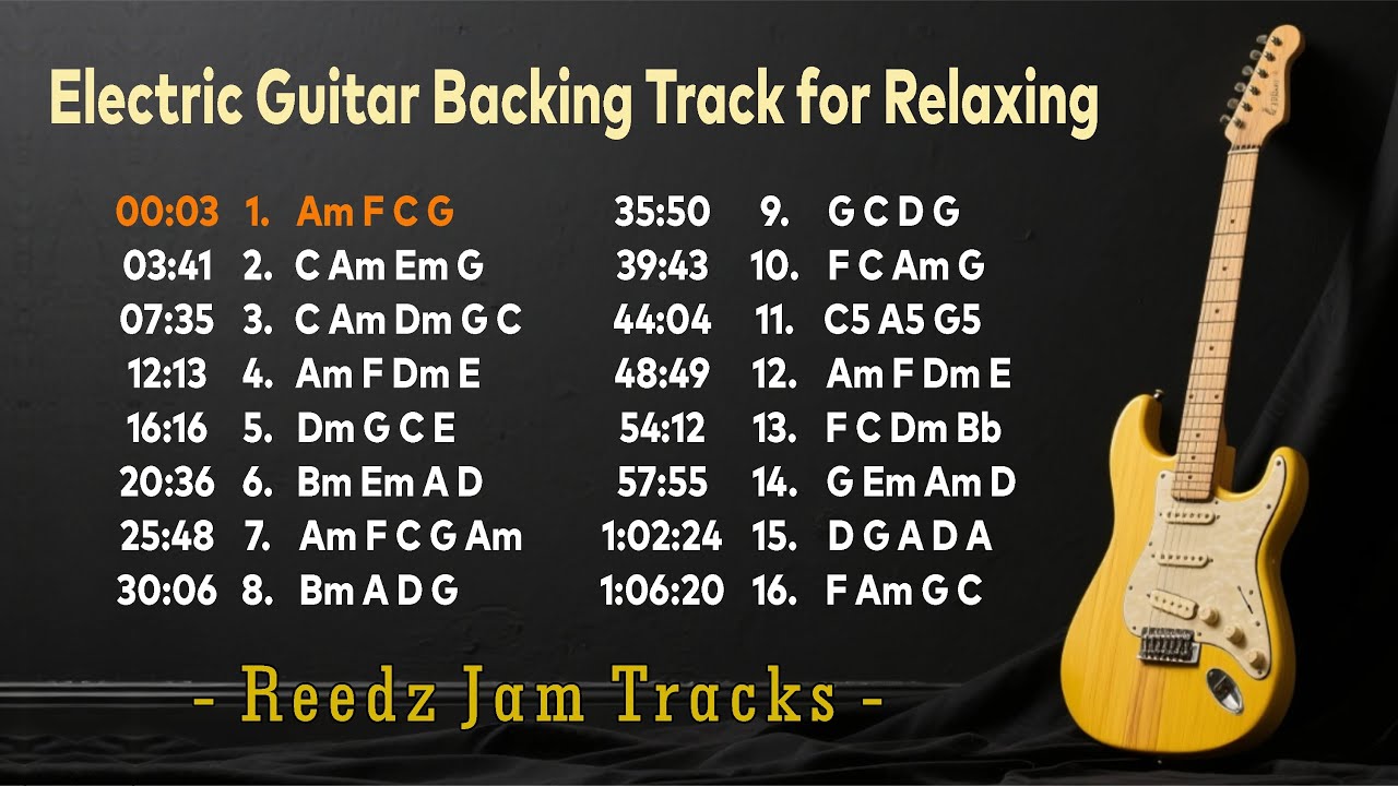 1 Hour Compilation Guitar Backing Tracks for Practice and Relaxing