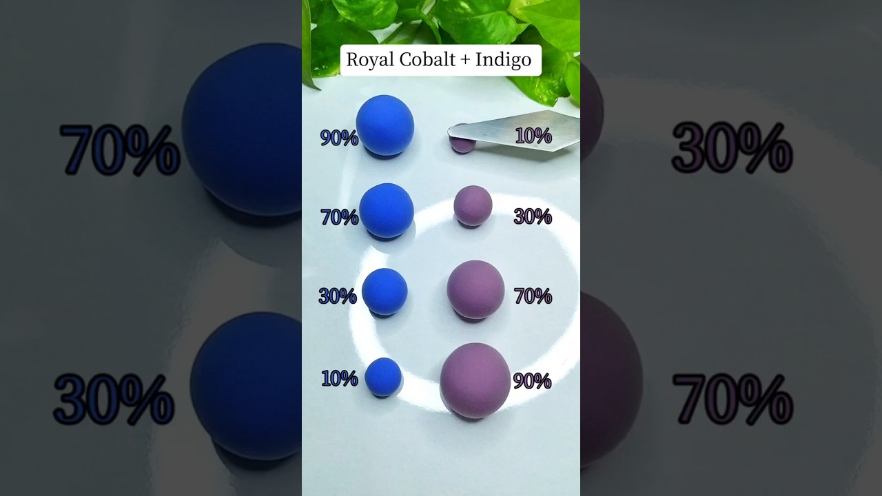 Royal Cobalt + Indigo, Satisfying Colour Mix!🎨 #shorts​ #colors​ #colormixing​ #satisfying​ #clay​
