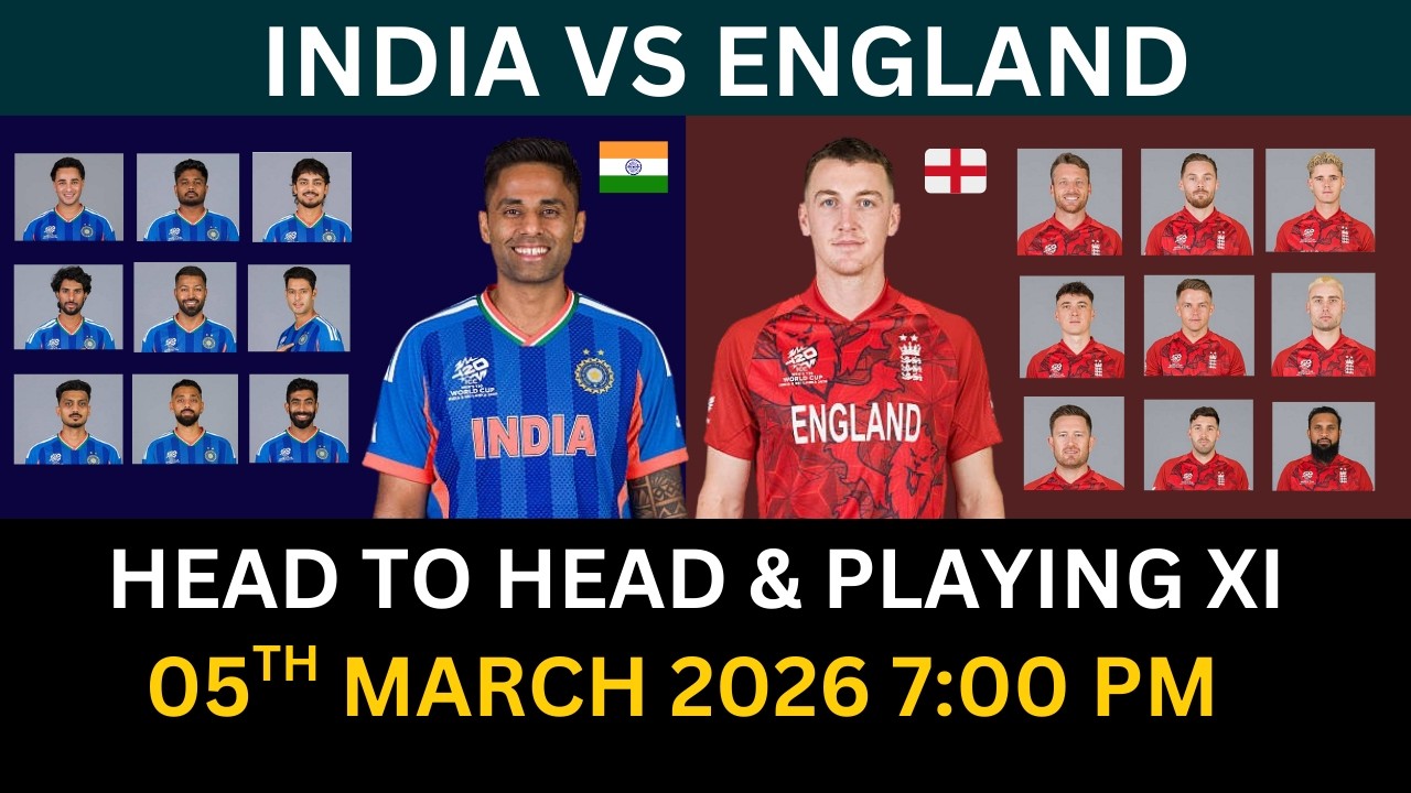 India vs England Head to Head in T20I & T20 World Cup | Probable Playing XI T20 WC 2026