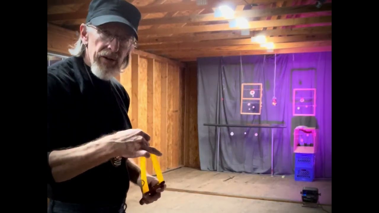 Shooting at a range of targets, 8cm-2cm, with my WJJ Knighthawk slingshot