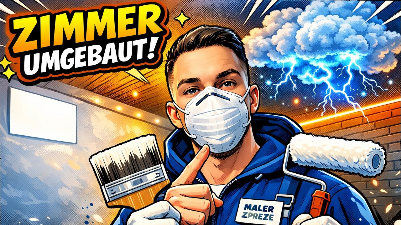 Ich habe mein Zimmer komplett umgebaut! 😳 Streichen, LED Panels & Gewitter-Wolke! ⚡PART1