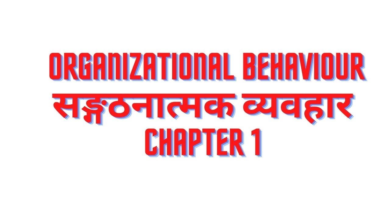 organizational behaviour chapter 1