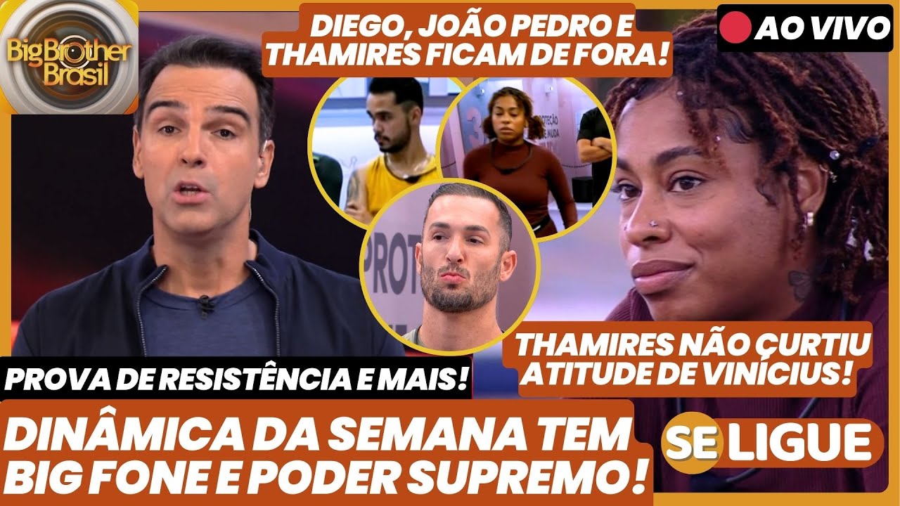 BBB 25 - Tadeu anuncia Big Fone e Poder SUPREMO! Diego, Thamires e JP fora da PROVA! Ao Vivo