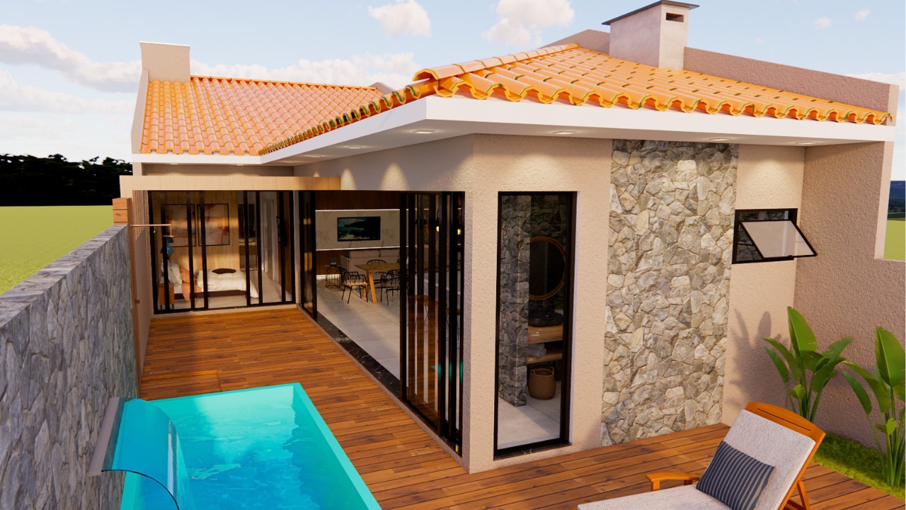 CASA PEQUENA E MODERNA || 3 QUARTOS E ÁREA DE LAZER em L !!