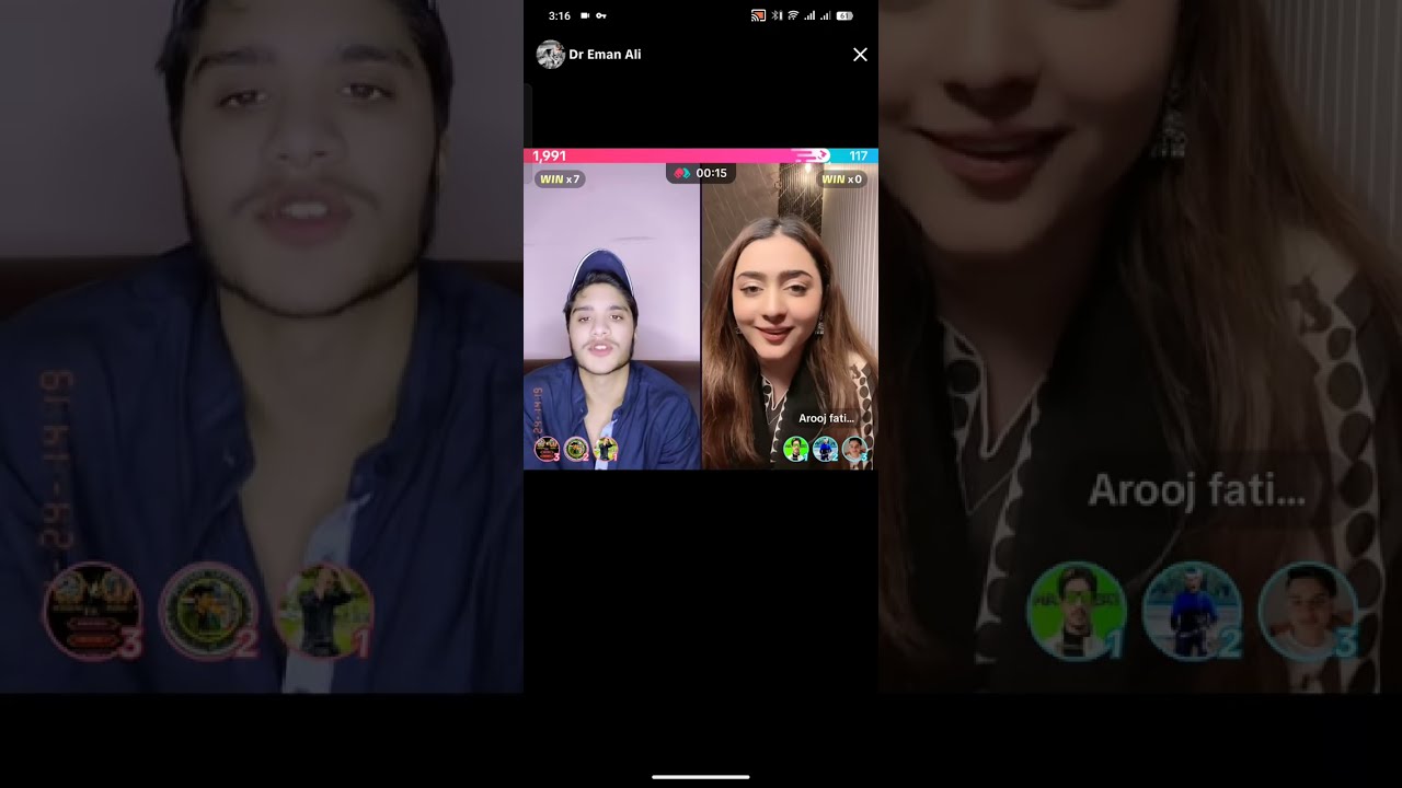 Dr Eman Ali vs Arooj Fatima tiktok live pk match dr eman 🙂♥️
