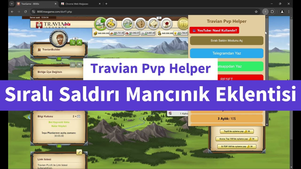 Travian Pvp Helper Bot - Sıralı Mancınık Saldırısı Botu