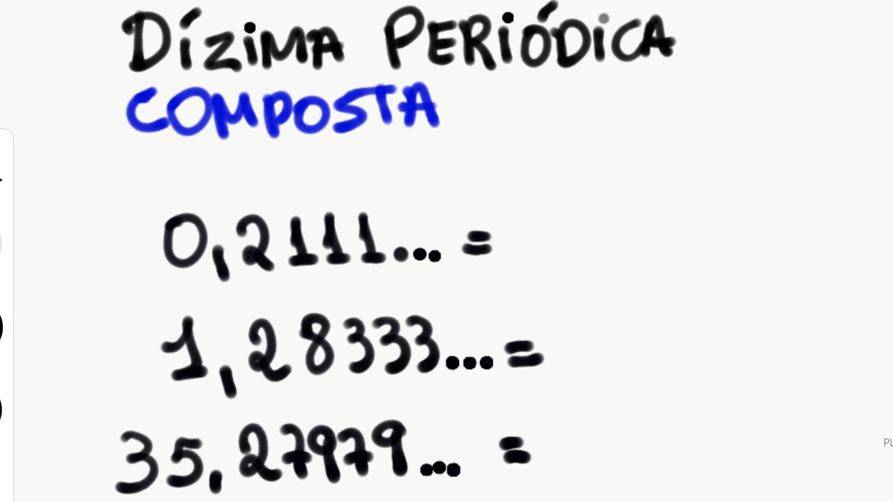 Dízima periódica composta: Como transformar a dízima em fração.