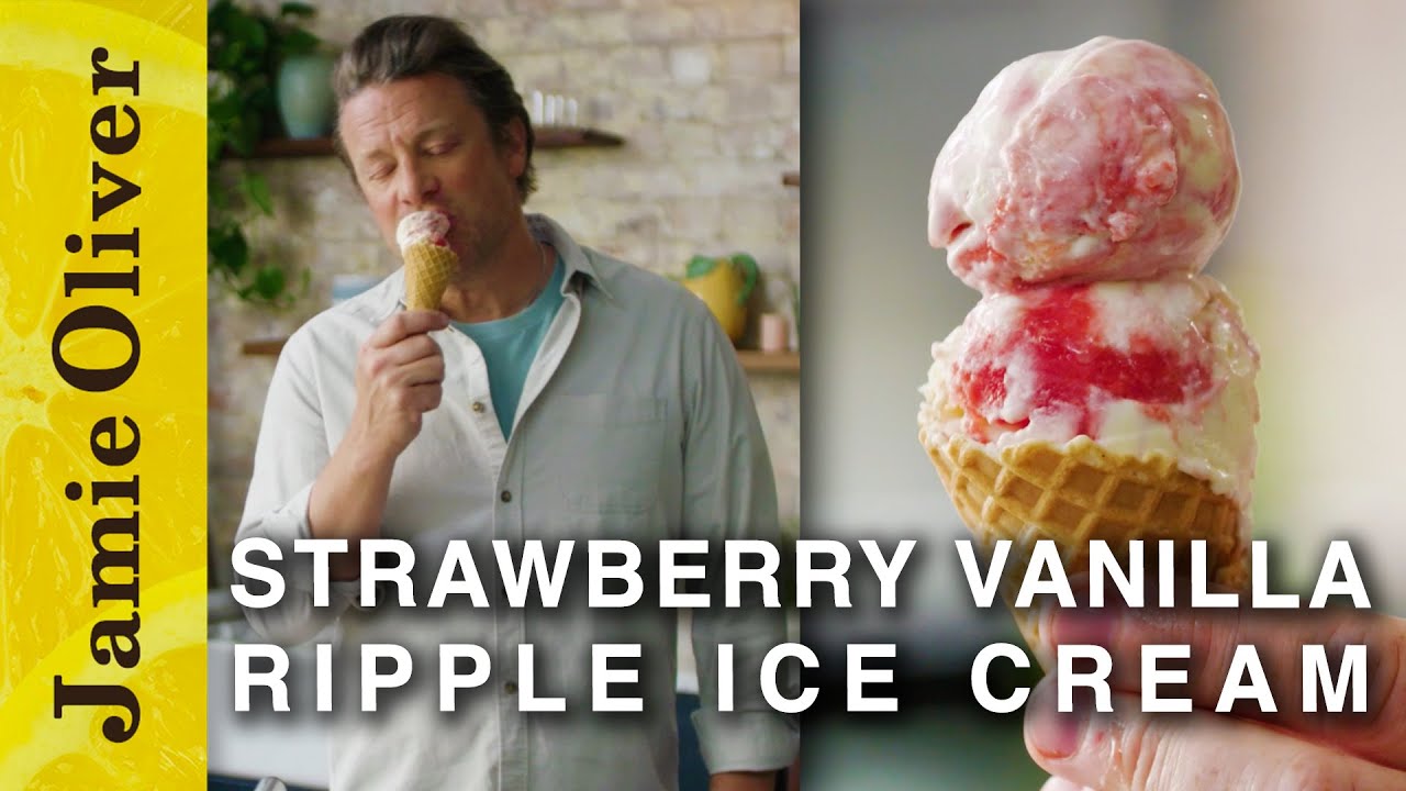 Homemade Strawberry Vanilla Ice Cream | Jamie Oliver